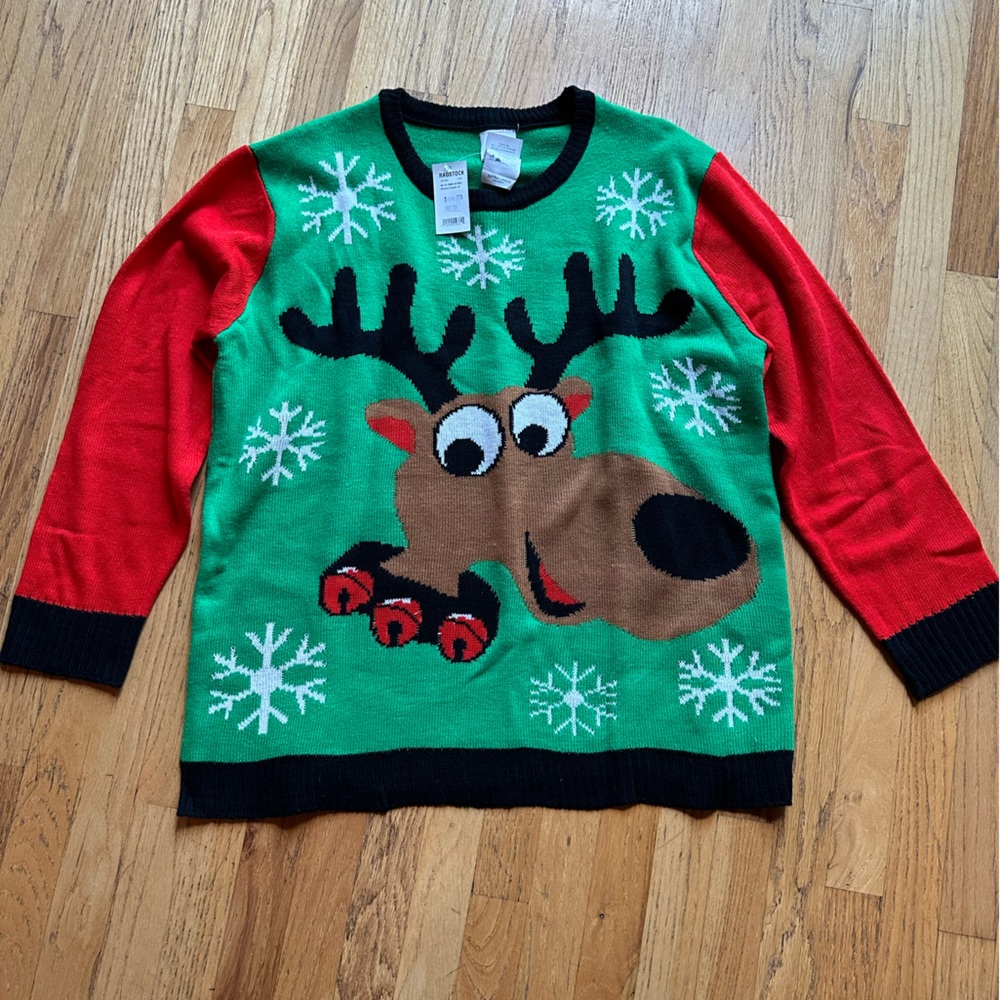 NWT reindeer Christmas sweater XL Ragstock
